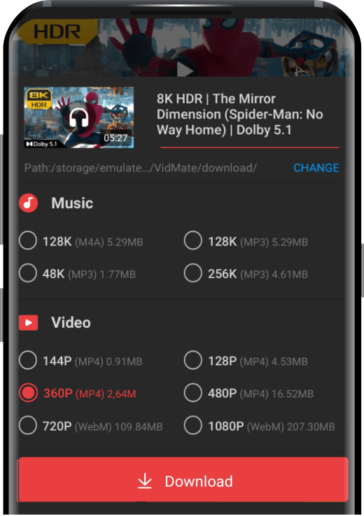 Download Videos with All Size and Formats